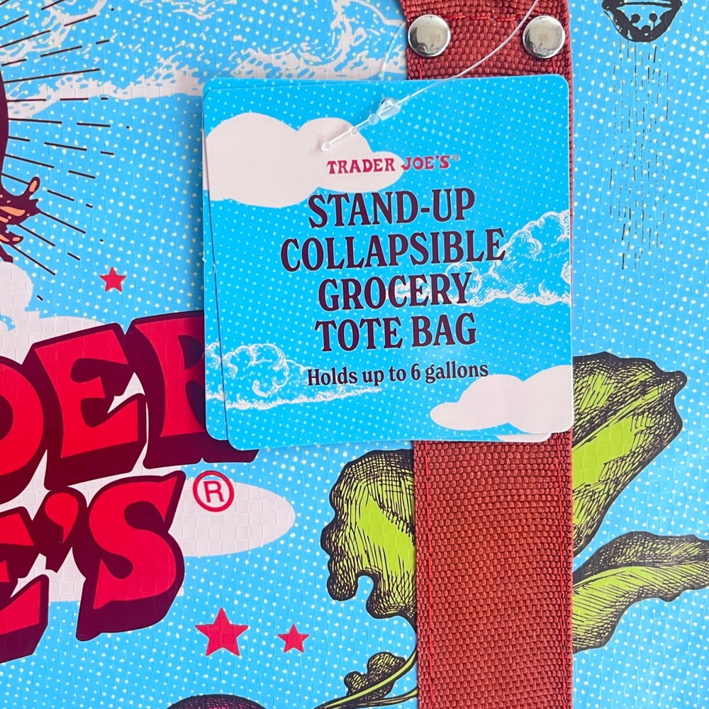 Trader Joe’s Stand-up collapsible Grocery tote bag New with Tag🎀 - Picture 4 of 5